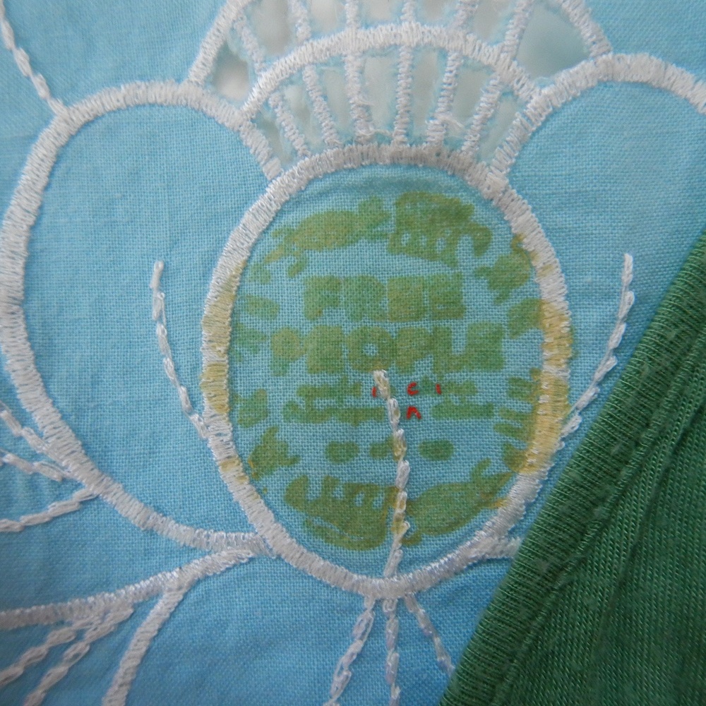 Vintage Free People back flower appliqué v-neck tank with pockets HTF - Picture 4 of 9